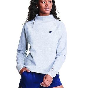 Champion Gray Cropped Mock Neck Sweatshirt Size Small
